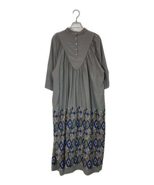 mina perhonen（ミナ ペルホネン）mina perhonen (ミナ ペルホネン) dress -forest diamond- グレー サイズ:SIZE 38の古着・服飾アイテム