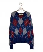 INSCRIREアンスクリア）の古着「Argyle Vneck knit」｜ネイビー