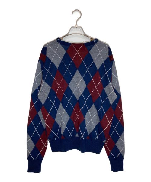 INSCRIRE（アンスクリア）INSCRIRE (アンスクリア) Argyle Vneck knit ネイビー サイズ:SIZE Free 未使用品の古着・服飾アイテム