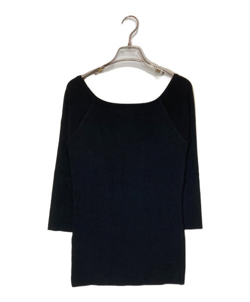 BORDERS at BALCONY（ボーダーズアットバルコニー）BORDERS AT BALCONY (ボーダーズアットバルコニー) PEARL OFF SHOULDER TOP ブラック サイズ:38の古着・服飾アイテム