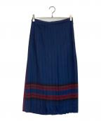 BROOKS BROTHERSブルックスブラザーズ）の古着「タックデザインスカート」｜ネイビー