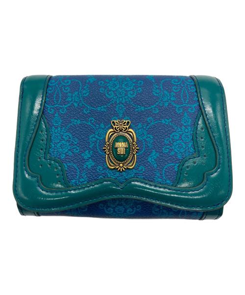 ANNA SUI（アナスイ）ANNA SUI (アナスイ) リーブル 内Lファスナー二つ折り財布 ブルー サイズ:-の古着・服飾アイテム