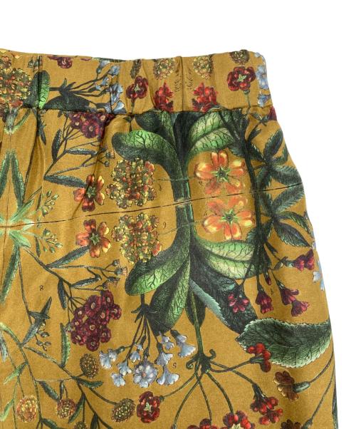 CABAN（キャバン）CABaN (キャバン) シルク パレルモフラワープリントワイドパンツ イエロー サイズ:Sの古着・服飾アイテム