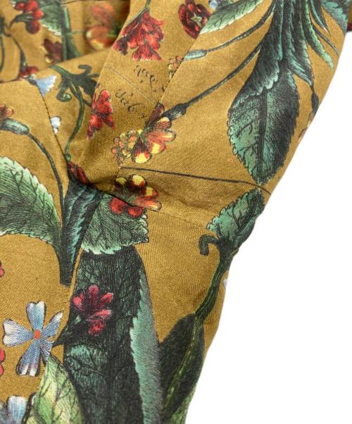 CABAN（キャバン）CABaN (キャバン) シルク パレルモフラワープリントワイドパンツ イエロー サイズ:Sの古着・服飾アイテム