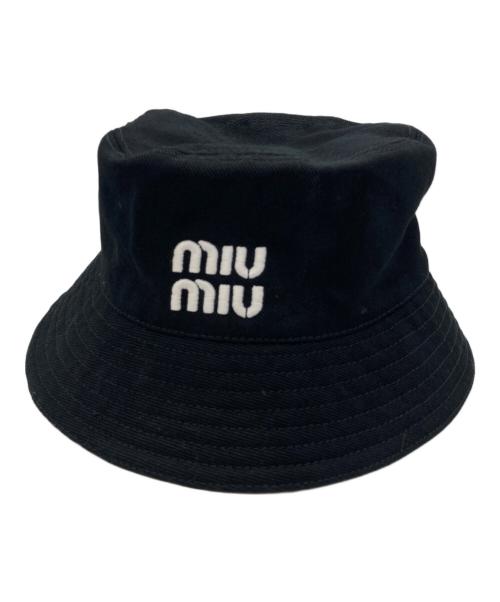 MIU MIU（ミュウミュウ）MIU MIU (ミュウミュウ) バケットハット ブラック サイズ:Sの古着・服飾アイテム
