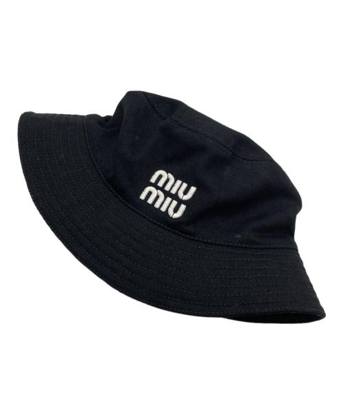MIU MIU（ミュウミュウ）MIU MIU (ミュウミュウ) バケットハット ブラック サイズ:Sの古着・服飾アイテム
