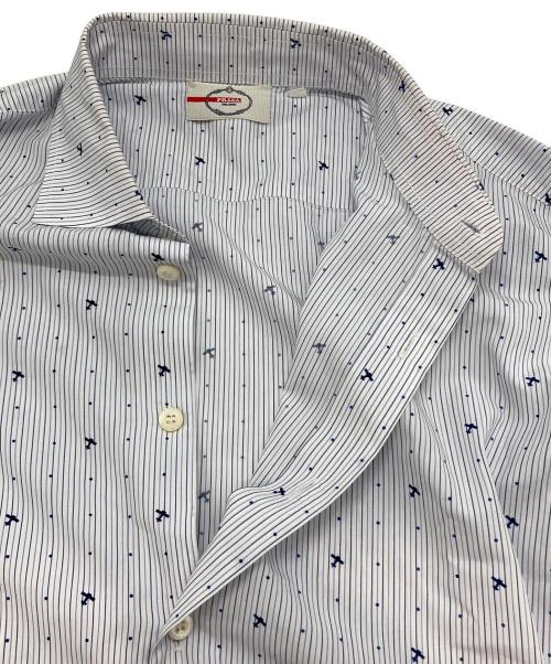 PRADA（プラダ）PRADA (プラダ) 総柄シャツ ブルー サイズ:39の古着・服飾アイテム