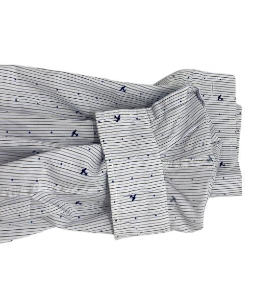 PRADA（プラダ）PRADA (プラダ) 総柄シャツ ブルー サイズ:39の古着・服飾アイテム