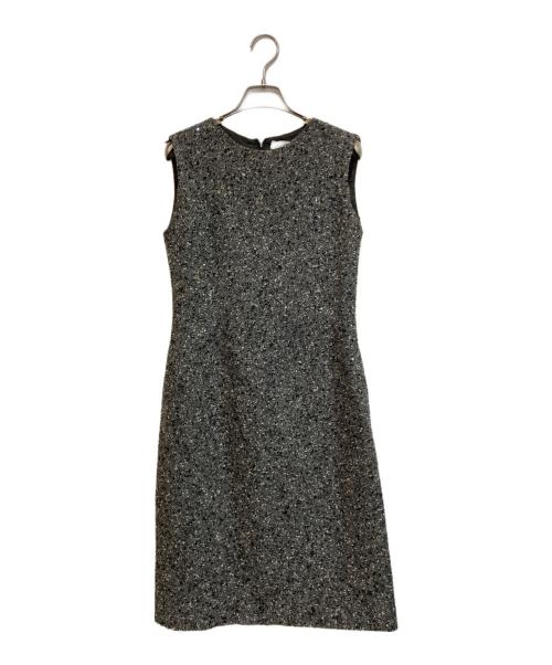 FOXEY（フォクシー）FOXEY (フォクシー) ビジューツイードノースリーブワンピース グレー サイズ:42の古着・服飾アイテム
