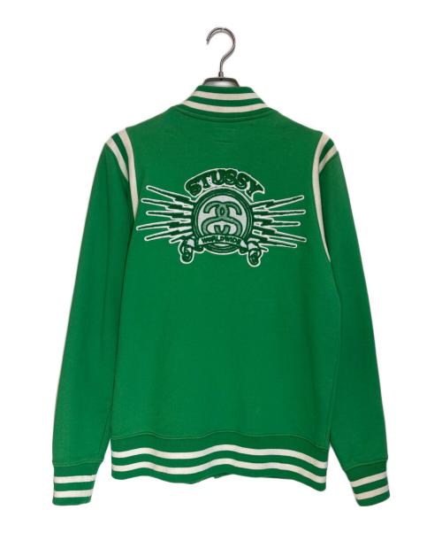 stussy（ステューシー）stussy (ステューシー) スウェットスタジャン グリーン サイズ:Sの古着・服飾アイテム