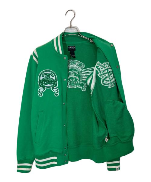 stussy（ステューシー）stussy (ステューシー) スウェットスタジャン グリーン サイズ:Sの古着・服飾アイテム