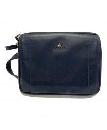 LANVIN COLLECTION（ランバンコレクション）の古着「レザー切替2WAYミニショルダーバッグ」｜ネイビー