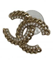 CHANEL（シャネル）の古着「ココマーク ラインストーン ピアス」｜ゴールド