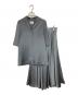 foufou（フーフー）の古着「open collar satin blouse / satin flair skirt」｜グリーン
