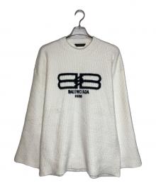 BALENCIAGA（バレンシアガ）の古着「フロントビッグBBロゴニット」｜ホワイト