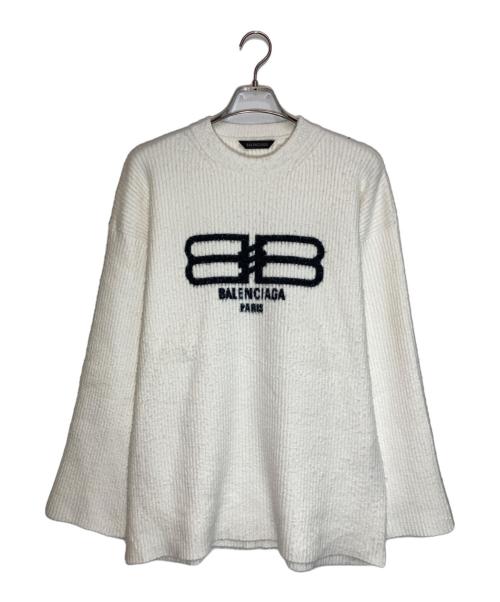 BALENCIAGA（バレンシアガ）BALENCIAGA (バレンシアガ) フロントビッグBBロゴニット ホワイト サイズ:XSの古着・服飾アイテム