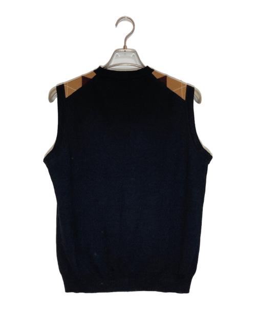 JOHN SMEDLEY（ジョンスメドレー）JOHN SMEDLEY (ジョンスメドレー) アーガイルニットベスト ブラック×ブラウン サイズ:SIZE Sの古着・服飾アイテム