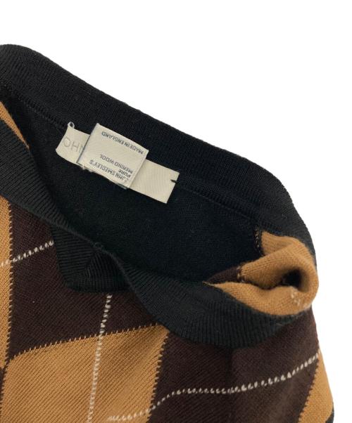 JOHN SMEDLEY（ジョンスメドレー）JOHN SMEDLEY (ジョンスメドレー) アーガイルニットベスト ブラック×ブラウン サイズ:SIZE Sの古着・服飾アイテム