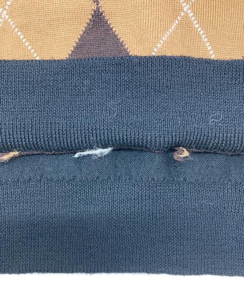 JOHN SMEDLEY（ジョンスメドレー）JOHN SMEDLEY (ジョンスメドレー) アーガイルニットベスト ブラック×ブラウン サイズ:SIZE Sの古着・服飾アイテム