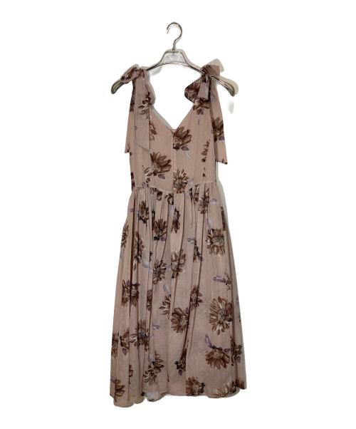 HER LIP TO（ハーリップトゥ）Her lip to (ハーリップトゥ) Sunflower-printed midi dress ベージュ サイズ:Sの古着・服飾アイテム