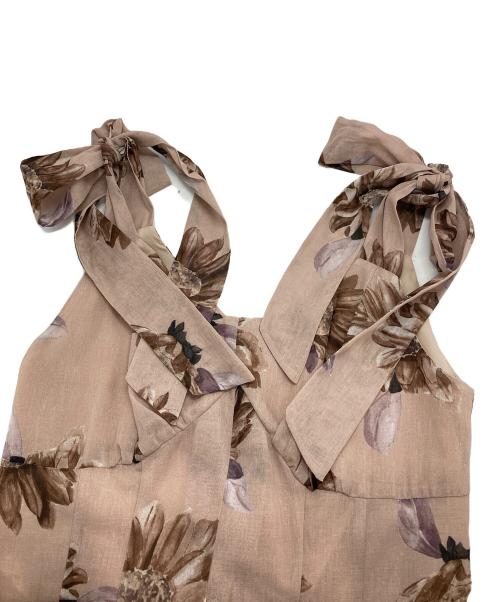 HER LIP TO（ハーリップトゥ）Her lip to (ハーリップトゥ) Sunflower-printed midi dress ベージュ サイズ:Sの古着・服飾アイテム