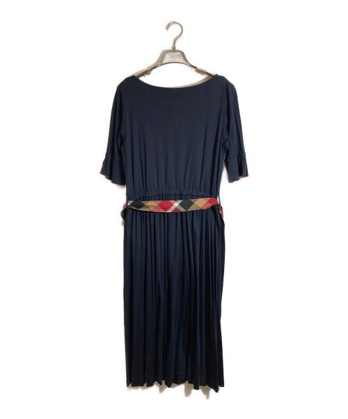 BLUE LABEL CRESTBRIDGE（ブルーレーベルクレストブリッジ）BLUE LABEL CRESTBRIDGE (ブルーレーベルクレストブリッジ) ノヴァチェックベルトワンピース ネイビー サイズ:38の古着・服飾アイテム
