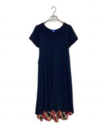 BLUE LABEL CRESTBRIDGE（ブルーレーベルクレストブリッジ）の古着「ノバチェックベルトワンピース」｜ネイビー