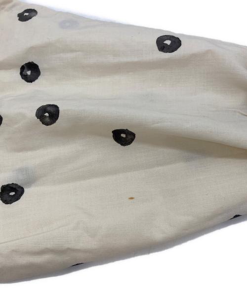 ISSEY MIYAKE COTTON LABEL（イッセイミヤケ コットンレーベル）ISSEY MIYAKE COTTON LABEL (イッセイミヤケ コットンレーベル) スタンドカラーシャツ ベージュ×ブラック サイズ:3の古着・服飾アイテム