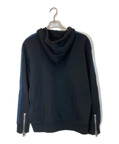 DIESEL（ディーゼル）DIESEL (ディーゼル) ジップパーカー ブラック×インディゴ サイズ:Sの古着・服飾アイテム