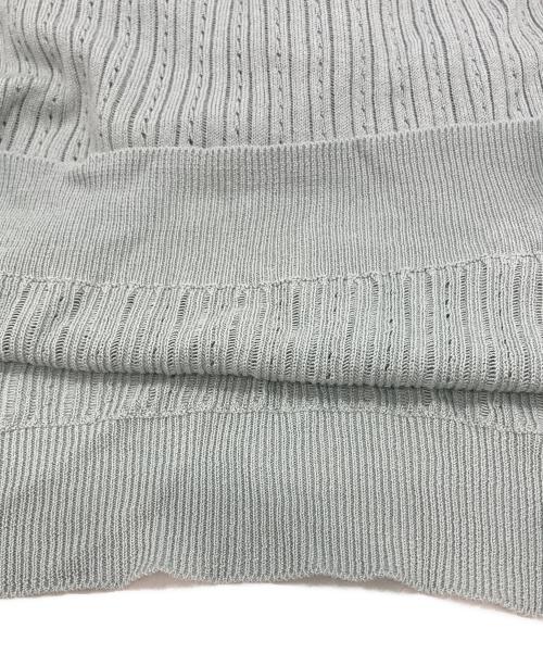 LAUREN RALPH LAUREN（ローレンラルフローレン）LAUREN RALPH LAUREN (ローレンラルフローレン) Pointelle Knit Cotton Blend Polo Sweater ブルー サイズ:Lの古着・服飾アイテム