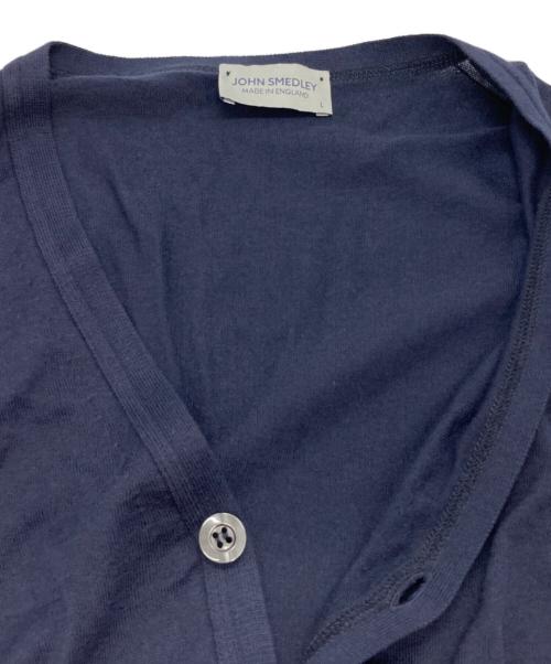 JOHN SMEDLEY（ジョンスメドレー）JOHN SMEDLEY (ジョンスメドレー) シーアイランドコットンVネックカーディガン ネイビー サイズ:Lの古着・服飾アイテム