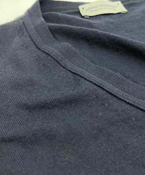 JOHN SMEDLEY（ジョンスメドレー）JOHN SMEDLEY (ジョンスメドレー) シーアイランドコットンVネックカーディガン ネイビー サイズ:Lの古着・服飾アイテム