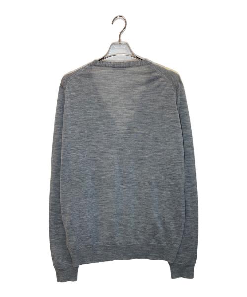 JOHN SMEDLEY（ジョンスメドレー）JOHN SMEDLEY (ジョンスメドレー) メリノウールVネックカーディガン グレー サイズ:XLの古着・服飾アイテム