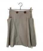 Vivienne Westwood RED LABELヴィヴィアンウエストウッドレッドレーベル）の古着「オーブボタンストライプスカート」｜グレー×ネイビー