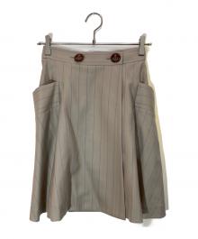 Vivienne Westwood RED LABEL（ヴィヴィアンウエストウッドレッドレーベル）の古着「オーブボタンストライプスカート」｜グレー×ネイビー