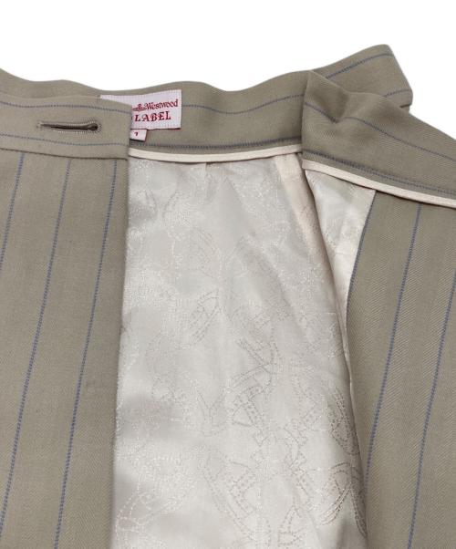 Vivienne Westwood RED LABEL（ヴィヴィアンウエストウッドレッドレーベル）Vivienne Westwood RED LABEL (ヴィヴィアンウエストウッドレッドレーベル) オーブボタンストライプスカート グレー×ネイビー サイズ:-の古着・服飾アイテム