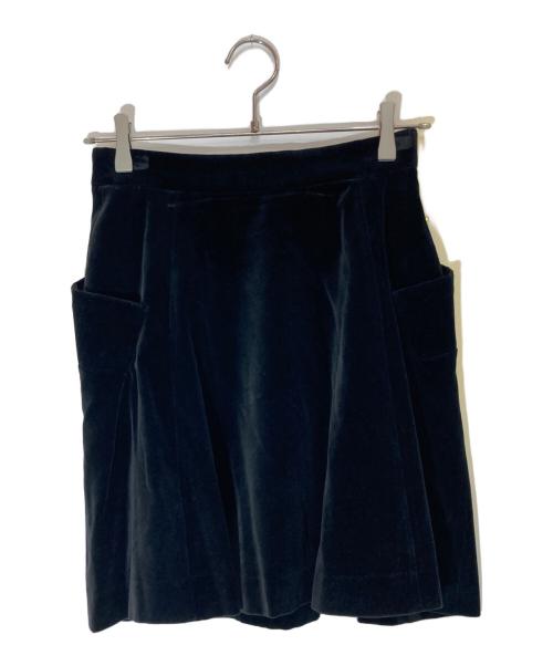 Vivienne Westwood RED LABEL（ヴィヴィアンウエストウッドレッドレーベル）Vivienne Westwood RED LABEL (ヴィヴィアンウエストウッドレッドレーベル) オーブボタンベロアスカート ブラック サイズ:2の古着・服飾アイテム
