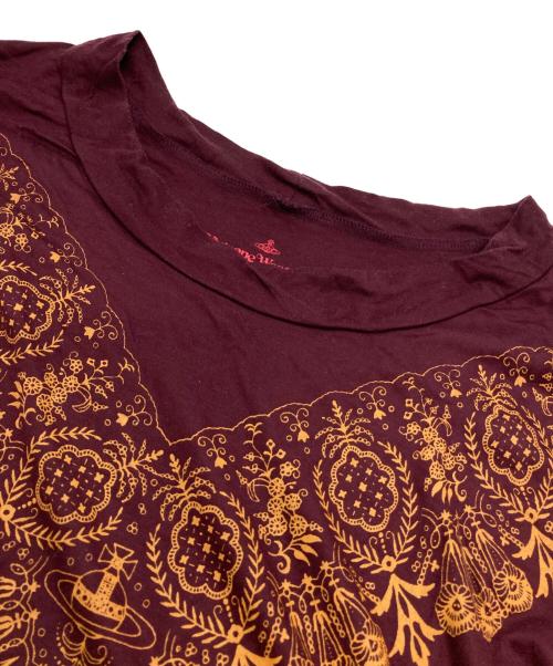 Vivienne Westwood RED LABEL（ヴィヴィアンウエストウッドレッドレーベル）Vivienne Westwood RED LABEL (ヴィヴィアンウエストウッドレッドレーベル) オーブバンダナプリントTシャツ ボルドー サイズ:2の古着・服飾アイテム