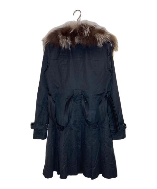 BURBERRY BLUE LABEL（バーバリー ブルー レーベル）BURBERRY BLUE LABEL (バーバリー ブルー レーベル) フォックスファーライナー付トレンチコート ブラック サイズ:38の古着・服飾アイテム