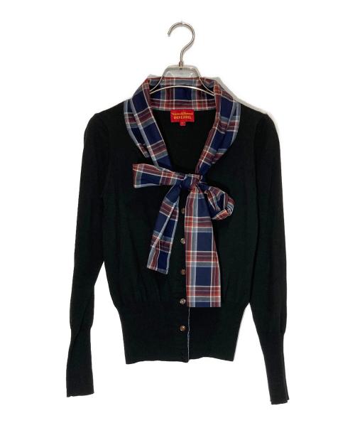 Vivienne Westwood RED LABEL（ヴィヴィアンウエストウッドレッドレーベル）Vivienne Westwood RED LABEL (ヴィヴィアンウエストウッドレッドレーベル) ボウタイデザインカーディガン ブラック サイズ:1の古着・服飾アイテム