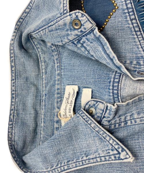 REMI RELIEF（レミレリーフ）REMI RELIEF (レミレリーフ) デニムフリンジシャツジャケット ブルー サイズ:Ⅿの古着・服飾アイテム