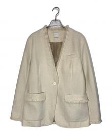 Spick and Span（スピック＆スパン）の古着「プレーンウィーブVカラージャケット」｜ベージュ