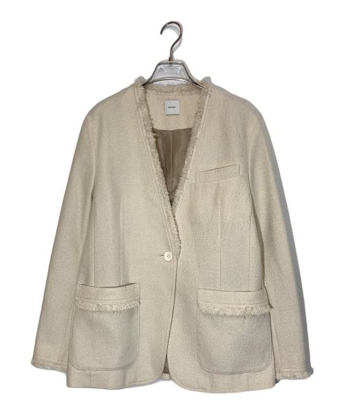 Spick and Span（スピック＆スパン）Spick and Span (スピック＆スパン) プレーンウィーブVカラージャケット ベージュ サイズ:-の古着・服飾アイテム