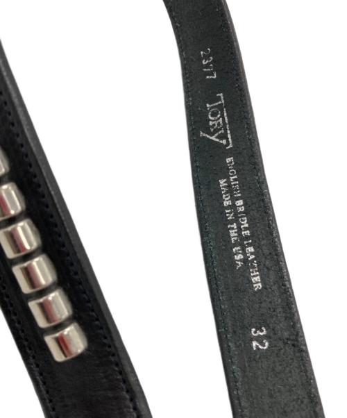 TORY LEATHER（トリーレザー）TORY LEATHER (トリーレザー) Bridle Leather Clincher Belt Featuring metal clinchers down the center ブラック サイズ:-の古着・服飾アイテム