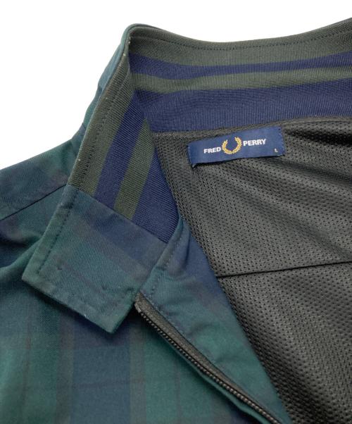 FRED PERRY（フレッドペリー）FRED PERRY (フレッドペリー) BEAMS (ビームス) 別注 Harrington Jacket ネイビー×グリーン サイズ:Ⅼの古着・服飾アイテム