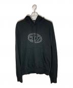 DIESELディーゼル）の古着「S-Ginn-Hood-E4 ロゴプリント パーカー」｜ブラック