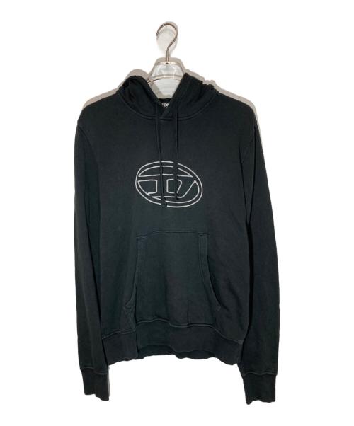 DIESEL（ディーゼル）DIESEL (ディーゼル) S-Ginn-Hood-E4 ロゴプリント パーカー ブラック サイズ:SIZE Sの古着・服飾アイテム