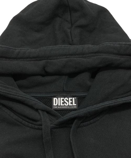 DIESEL（ディーゼル）DIESEL (ディーゼル) S-Ginn-Hood-E4 ロゴプリント パーカー ブラック サイズ:SIZE Sの古着・服飾アイテム
