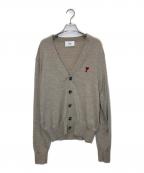 amiアミ）の古着「ハートロゴ メリノウールカーディガン」｜ベージュ