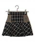 ANDMARYアンドマリー）の古着「Coco check pleats skirt」｜ブラック